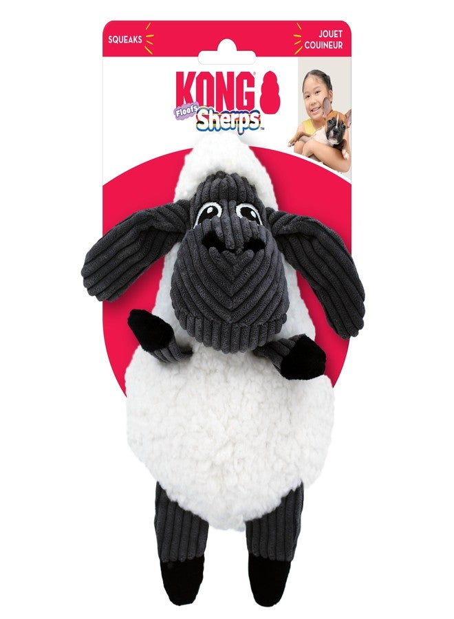 KONG Sherps Floofs – Plush Dog Toy with Flat Squeaker & Crackly Noise – Soft, Snuggly Cuddly Toy for Indoor Fetch & Gentle Play, Durable Lined Design (Moose/Sheep Combo) - Image 5